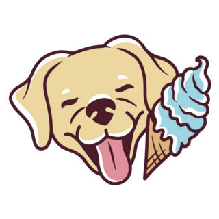 Golden Retriever Ice Cream Sticker
