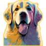 Golden Retriever Painting Sticker