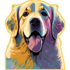 Golden Retriever Painting Sticker