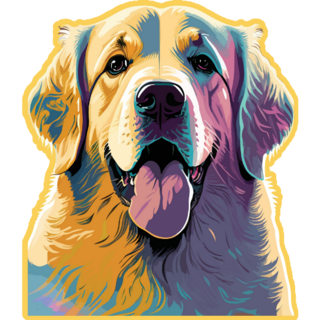 Golden Retriever Painting Sticker