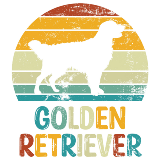 Golden Retriever Retro Sticker