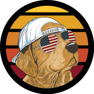 Golden Retriever USA Sticker