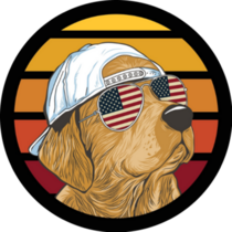Golden Retriever USA Sticker
