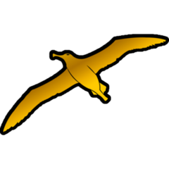 Golden Seagull Flying Sticker