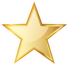 Golden Star Icon Sticker