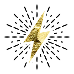 Golden Sun Ray Lightning Sticker