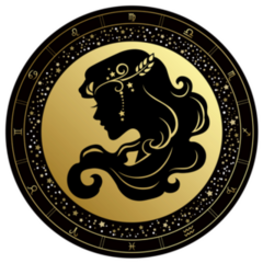 Golden Virgo Horoscope Symbol Sticker