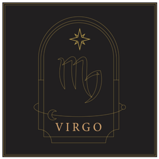 Golden Virgo Zodiac Sign Illustration Sticker
