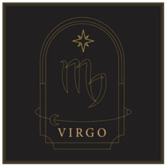 Golden Virgo Zodiac Sign Illustration Sticker