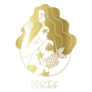 Golden Zodiac Sign Pisces Girl Sticker