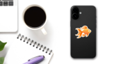 Goldfish Aquarium Sticker on a Phone (New) example