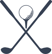 Golf Ball And Tee With Golf Clubs Sticker