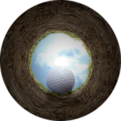 Golf Ball Falling In Cup Sticker