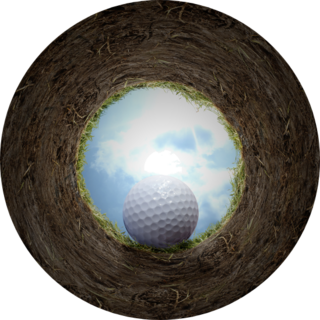 Golf Ball Falling In Cup Sticker