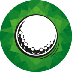 Golf Ball On Green Sticker