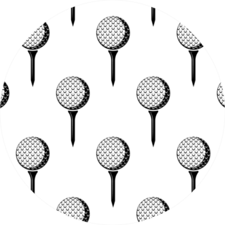 Golf Ball On Tee Icon Seamless Pattern Sticker
