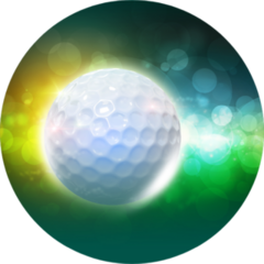 Golf Ball On The Color Green Glow Background Sticker