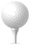 Golf Ball On White Tee Illustration Sticker