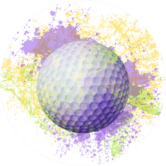Golf Ball Pastel Watercolor Splash Sticker