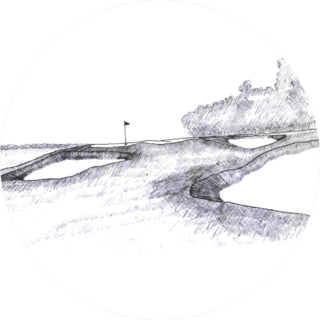 Golf Course Design Sketch Sticker