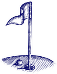 Golf Hole Doodle Style Sticker