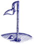Golf Hole Doodle Style Sticker