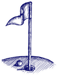 Golf Hole Doodle Style Sticker