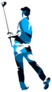Golf Player Abstract Blue Silhouette Sticker