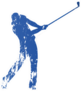 Golf Player, Abstract Grungy Vector Silhouette Sticker