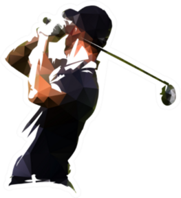 Golf Player Geometric Illustration Sticker