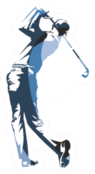 Golf Player, Golf Swing, Isolated Illustration Sticker