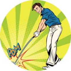 Golf Player Has A Stick In The Ball Sticker