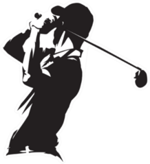 Golf Player Icon, Golfer Abstract Silhouette Sticker