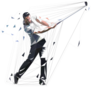 Golf Player, Low Polygonal Golfer, Golf Swing Sticker