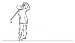Golf Player Single Line Drawing Sticker