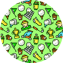 Golf Seamless Pattern On Green Sticker