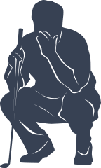 Golfer Thinking Sticker