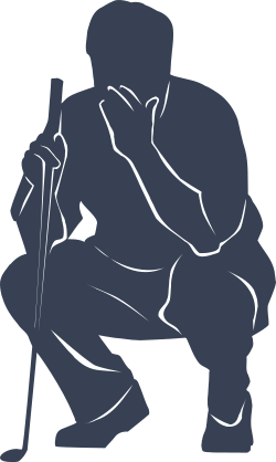 Golfer Thinking Sticker