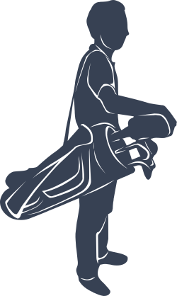 Golfer With Clubs Sticker