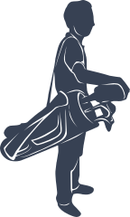 Golfer With Clubs Sticker