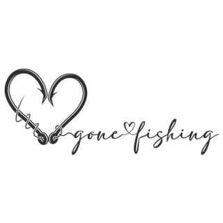 Gone Fishing Heart Sticker