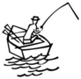 Gone Fishing Retro Boat Sticker