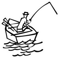 Gone Fishing Retro Boat Sticker