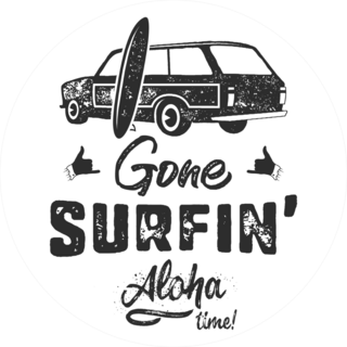 Gone Surfin Aloha Time Sticker