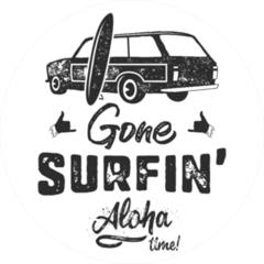 Gone Surfin Aloha Time Sticker