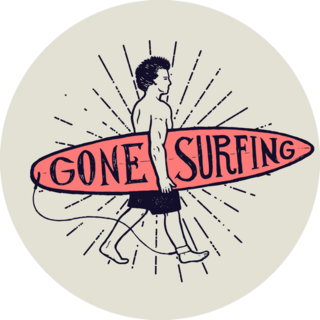 Gone Surfing Surfer Sticker
