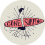 Gone Surfing Surfer Sticker