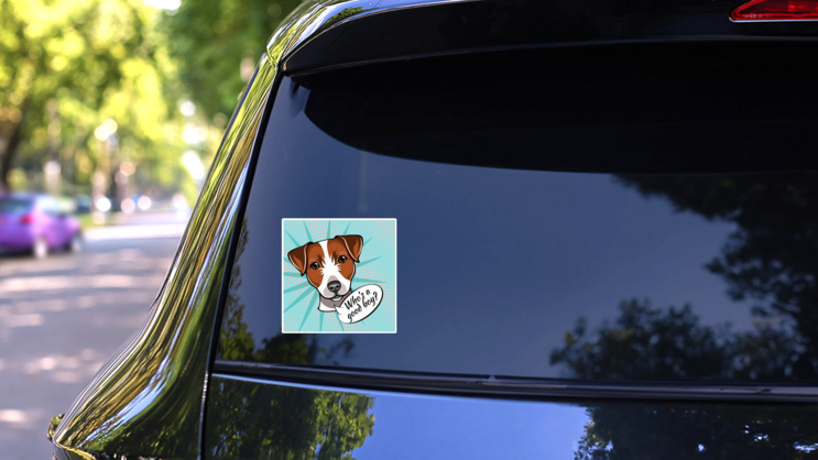 Good Boy Terrier Sticker on a Rear Car Window (New) example