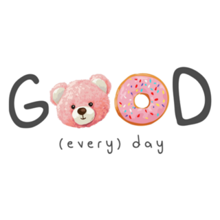 Good Every Day Slogan With Strawberry Donut Sticker