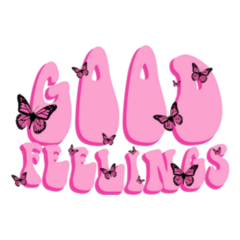 Good Feelings 70s Cute Butterfly Illustration Sticker